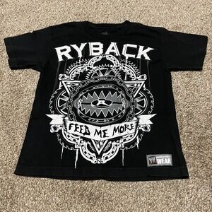 WWE Ryback Feed Me More Black T-Shirt Authentic Wear Youth Size M Wrestling
